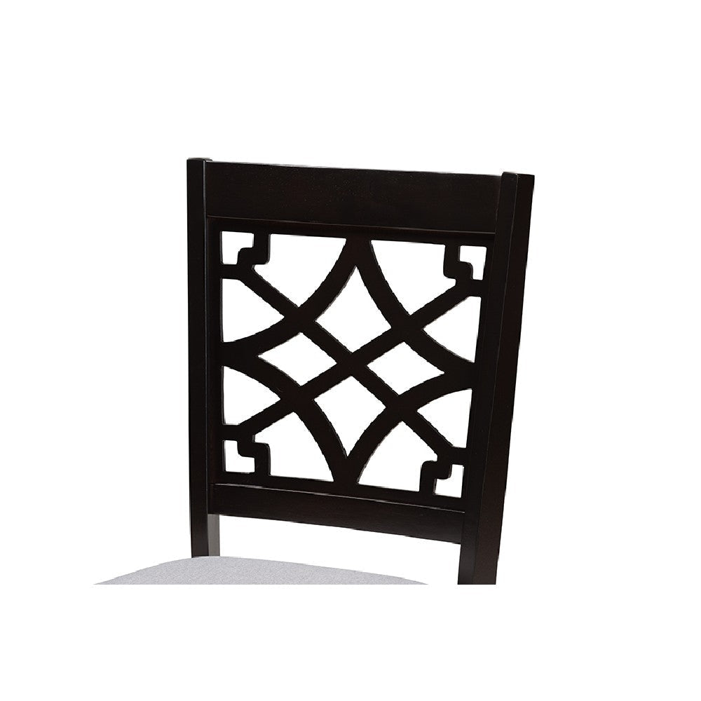 Baxton Studio Mael Modern and Contemporary Grey Fabric Upholstered and Dark Brown Finished Wood 7-Piece Dining Set