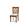 Baxton Studio Mael Modern and Contemporary Grey Fabric Upholstered and Walnut Brown Finished Wood 7-Piece Dining Set