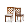 Baxton Studio Mael Modern and Contemporary Grey Fabric Upholstered and Walnut Brown Finished Wood 2-Piece Dining Chair Set