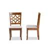 Baxton Studio Mael Modern and Contemporary Grey Fabric Upholstered and Walnut Brown Finished Wood 2-Piece Dining Chair Set