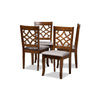 Baxton Studio Mael Modern and Contemporary Grey Fabric Upholstered Walnut Brown Finished Wood 4-Piece Dining Chair Set