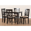 Baxton Studio Mael Modern and Contemporary Sand Fabric Upholstered Espresso Brown Finished 5-Piece Wood Dining Set