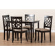 Baxton Studio Mael Modern and Contemporary Sand Fabric Upholstered Espresso Brown Finished 5-Piece Wood Dining Set