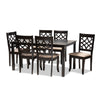 Baxton Studio Mael Modern and Contemporary Sand Fabric Upholstered and Espresso Brown Finished Wood 7-Piece Dining Set