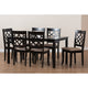 Baxton Studio Mael Modern and Contemporary Sand Fabric Upholstered and Espresso Brown Finished Wood 7-Piece Dining Set