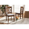 Baxton Studio Renaud Modern and Contemporary Grey Fabric Upholstered and Walnut Brown Finished Wood 2-Piece Dining Chair Set