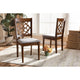 Baxton Studio Renaud Modern and Contemporary Grey Fabric Upholstered and Walnut Brown Finished Wood 2-Piece Dining Chair Set