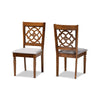 Baxton Studio Renaud Modern and Contemporary Grey Fabric Upholstered and Walnut Brown Finished Wood 2-Piece Dining Chair Set