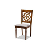 Baxton Studio Lylah Modern and Contemporary Grey Fabric Upholstered and Walnut Brown Finished Wood 4-Piece Dining Chair Set