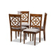 Baxton Studio Lylah Modern and Contemporary Grey Fabric Upholstered and Walnut Brown Finished Wood 4-Piece Dining Chair Set