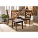 Baxton Studio Lylah Modern and Contemporary Grey Fabric Upholstered and Walnut Brown Finished Wood 4-Piece Dining Chair Set