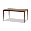 Baxton Studio Renaud Modern and Contemporary Grey Fabric Upholstered and Walnut Brown Finished Wood 7-Piece Dining Set
