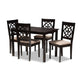 Baxton Studio Renaud Modern and Contemporary Sand Fabric Upholstered Espresso Brown Finished 5-Piece Wood Dining Set