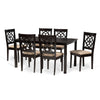 Baxton Studio Renaud Modern and Contemporary Sand Fabric Upholstered and Dark Brown Finished Wood 7-Piece Dining Set