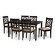 Baxton Studio Renaud Modern and Contemporary Sand Fabric Upholstered and Dark Brown Finished Wood 7-Piece Dining Set