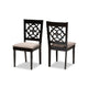 Baxton Studio Renaud Modern and Contemporary Sand Fabric Upholstered and Espresso Brown Finished Wood 2-Piece Dining Chair Set Set