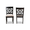 Baxton Studio Renaud Modern and Contemporary Sand Fabric Upholstered and Espresso Brown Finished Wood 2-Piece Dining Chair Set Set