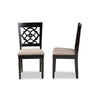 Baxton Studio Renaud Modern and Contemporary Sand Fabric Upholstered and Espresso Brown Finished Wood 2-Piece Dining Chair Set Set