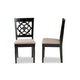 Baxton Studio Renaud Modern and Contemporary Sand Fabric Upholstered and Espresso Brown Finished Wood 2-Piece Dining Chair Set Set