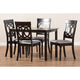 Baxton Studio Lucie Modern and Contemporary Grey Fabric Upholstered Espresso Brown Finished 5-Piece Wood Dining Set
