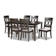 Baxton Studio Lucie Modern and Contemporary Grey Fabric Upholstered and Dark Brown Finished Wood 7-Piece Dining Set