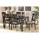 Baxton Studio Lucie Modern and Contemporary Grey Fabric Upholstered and Dark Brown Finished Wood 7-Piece Dining Set