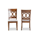 Baxton Studio Lucie Modern and Contemporary Grey Fabric Upholstered and Walnut Brown Finished Wood 2-Piece Dining Chair Set