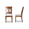 Baxton Studio Lucie Modern and Contemporary Grey Fabric Upholstered and Walnut Brown Finished Wood 2-Piece Dining Chair Set