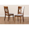 Baxton Studio Lucie Modern and Contemporary Grey Fabric Upholstered and Walnut Brown Finished Wood 2-Piece Dining Chair Set