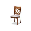 Baxton Studio Lucie Modern and Contemporary Grey Fabric Upholstered and Walnut Brown Finished Wood 4-Piece Dining Chair Set