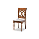 Baxton Studio Lucie Modern and Contemporary Grey Fabric Upholstered and Walnut Brown Finished Wood 4-Piece Dining Chair Set