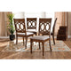 Baxton Studio Lucie Modern and Contemporary Grey Fabric Upholstered and Walnut Brown Finished Wood 4-Piece Dining Chair Set
