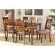 Baxton Studio Lucie Modern and Contemporary Grey Fabric Upholstered and Walnut Brown Finished Wood 7-Piece Dining Set