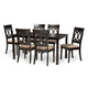 Baxton Studio Lucie Modern and Contemporary Sand Fabric Upholstered and Dark Brown Finished Wood 7-Piece Dining Set