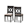 Baxton Studio Lucie Modern and Contemporary Sand Fabric Upholstered and Espresso Brown Finished Wood 2-Piece Dining Chair Set Set