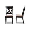 Baxton Studio Lucie Modern and Contemporary Sand Fabric Upholstered and Espresso Brown Finished Wood 2-Piece Dining Chair Set Set