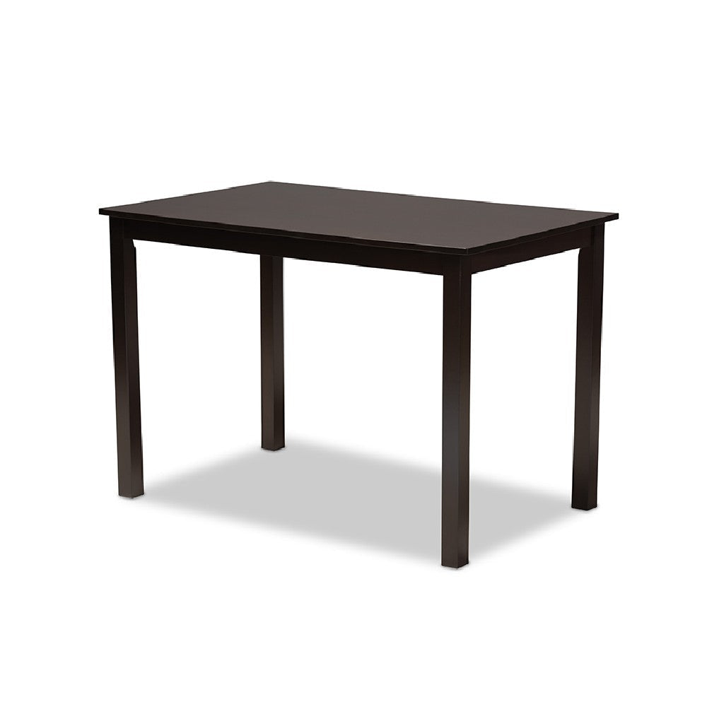 Baxton Studio Cherese Modern and Contemporary Grey Fabric Upholstered Espresso Brown Finished 5-Piece Wood Dining Set