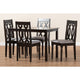 Baxton Studio Cherese Modern and Contemporary Grey Fabric Upholstered Espresso Brown Finished 5-Piece Wood Dining Set