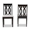 Baxton Studio Cherese Modern and Contemporary Grey Fabric Upholstered and Dark Brown Finished Wood 2-Piece Dining Chair Set