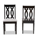 Baxton Studio Cherese Modern and Contemporary Grey Fabric Upholstered and Dark Brown Finished Wood 2-Piece Dining Chair Set