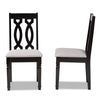 Baxton Studio Cherese Modern and Contemporary Grey Fabric Upholstered and Dark Brown Finished Wood 2-Piece Dining Chair Set