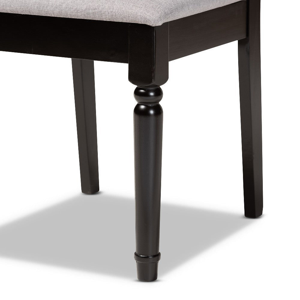 Baxton Studio Cherese Modern and Contemporary Grey Fabric Upholstered and Dark Brown Finished Wood 2-Piece Dining Chair Set