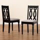 Baxton Studio Cherese Modern and Contemporary Grey Fabric Upholstered and Dark Brown Finished Wood 2-Piece Dining Chair Set