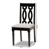 Baxton Studio Cherese Modern and Contemporary Grey Fabric Upholstered and Dark Brown Finished Wood 2-Piece Dining Chair Set