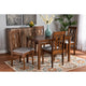 Baxton Studio Cherese Modern and Contemporary Grey Fabric Upholstered and Walnut Brown Finished 5-Piece Wood Dining Set