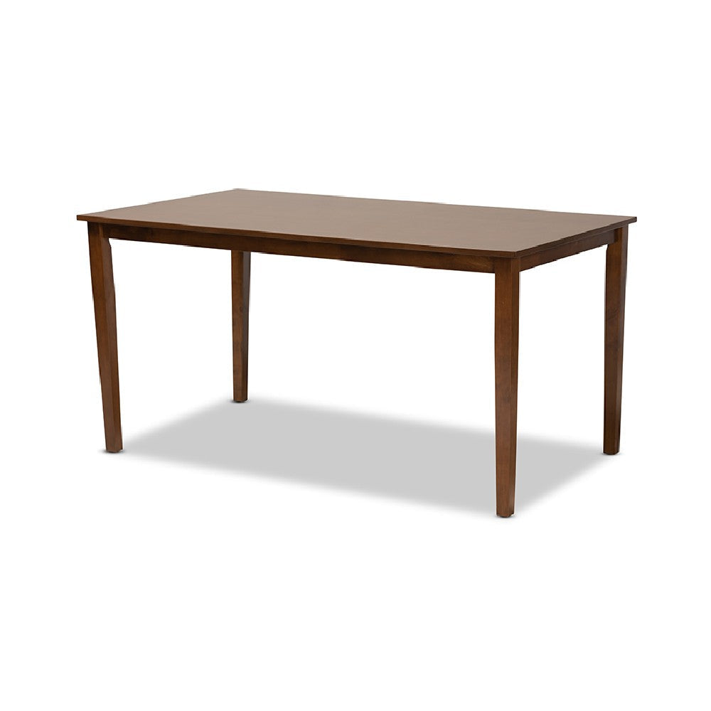 Baxton Studio Cherese Modern and Contemporary Grey Fabric Upholstered and Walnut Brown Finished Wood 7-Piece Dining Set