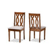 Baxton Studio Cherese Modern and Contemporary Grey Fabric Upholstered and Walnut Brown Finished Wood 2-Piece Dining Chair Set
