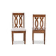 Baxton Studio Cherese Modern and Contemporary Grey Fabric Upholstered and Walnut Brown Finished Wood 2-Piece Dining Chair Set