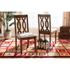Baxton Studio Cherese Modern and Contemporary Grey Fabric Upholstered and Walnut Brown Finished Wood 2-Piece Dining Chair Set