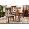 Baxton Studio Cherese Modern and Contemporary Grey Fabric Upholstered Walnut Brown Finished 4-Piece Wood Dining Chair Set